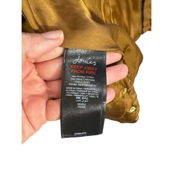 EUC Joules Chatham Womens Quilted Rust Longline Coat W/ Hood & Pockets US 12 - Picture 10 of 15